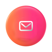 Email icon in pink and orange button with an envelope icon png