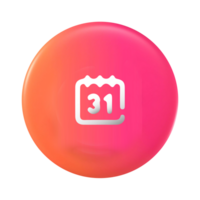 A pink and orange button with the number 31 on it png
