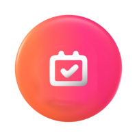 A pink and orange button with a check mark on it png