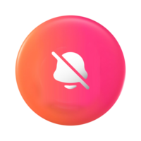 A pink and orange button with a no sign on it png