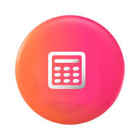 A pink and orange button with a calculator icon png