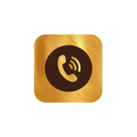 A gold phone icon with a phone on it png