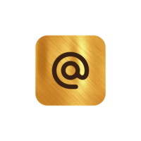 An app icon with a gold background and an at sign png