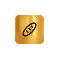 A gold icon with a loaf of bread on it png
