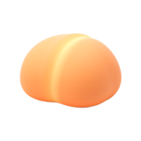 Smooth Peach Fruit Digital Render 3D Model png