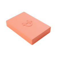Peach Bitcoin Block 3D Render High Quality Image png