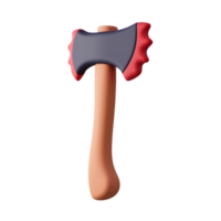 Cartoon Axe 3D Render Red and Black png