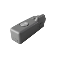 Compact Gray Electronic Device with Button and Plug png