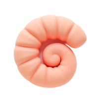 Peach Spiral Shell 3D Render Abstract Background png