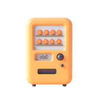 Bitcoin Vending Machine 3D Render Orange Retro Design png