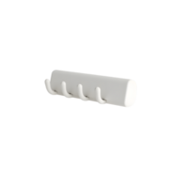 Modern White Wall Mounted Hook Rack with Five Hooks png