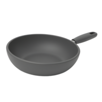 Durable Gray Non-Stick Wok Pan with Ergonomic Handle png