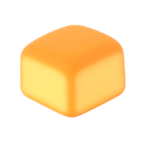 Orange Cube 3D Render Smooth Gradient and Soft Lighting png