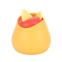 Cute 3D Render of a Cat Hiding in a Pot png