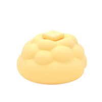Pastel Yellow 3D Render of a Bubbly Pastry with Butter png