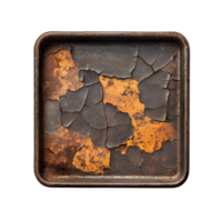 Top View of a Rusted Rectangular Baking Pan png