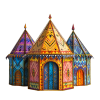 Fantasy Castle with Vibrant Colors and Mosaic png