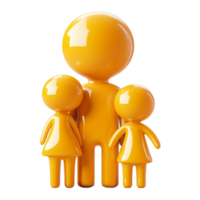 3D Family Figures in Gold png