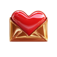 Golden Envelope with Red Heart Seal png