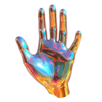 Highly Detailed Mechanical Hand with Holographic Reflection png