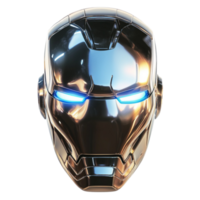 negro cromo futurista robot casco con alta tecnología terminar png