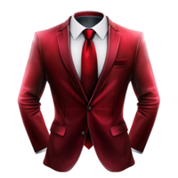 Elegant Red Suit Jacket with Classic Lapel Design png