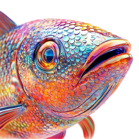 Holographic Fish with Shimmering Scales png