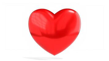 Single 3D Heart Rotating on White Background video