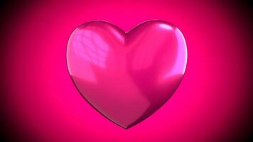 Single 3D Heart Rotating on Gradient Pink Background video