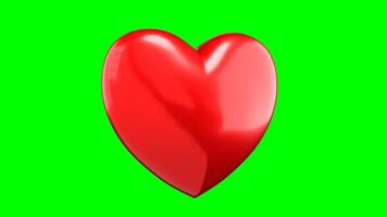 Single 3D Heart Rotating on Green Background video