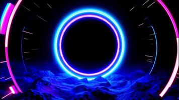 Cyberpunk Neon Portal, Futuristic Space Loop for Virtual Reality Scenes video