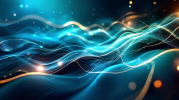 Abstract Fluid Wave Background with Glowing Particle Effect Animation video