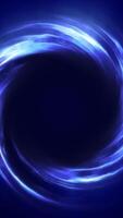 A swirling blue energy vortex with glowing edges and deep shadows, creating a mesmerizing sci-fi effect. Ideal for futuristic and space themes video