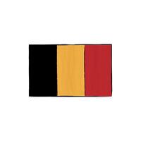 Belgium flag with outline isolated on a white background. Hand drawn color illustration in sketch style. vector
