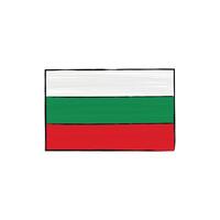 Bulgaria flag with outline isolated on a white background. Graphic element. Hand drawn color illustration in sketch style. vector