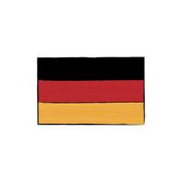 Germany country flag with outline, graphic element. Hand drawn illustration in sketch style. vector