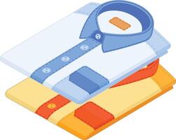 Stack of Isometric Folded Dress Shirts vector