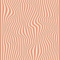 Red distorted lines square background. Groovy color lines abstract background. Trendy psychedelic retro style backdrop. Twisted distorted texture. Y2k aesthetic design vector