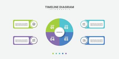 Circle chart infographic template with 4 options. Can be used for process diagram, presentations, workflow layout, banner, flow chart, info graph. vector