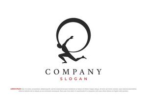 modern atlas minimal logo design vector