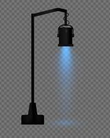 A black light on a stand with blue light vector