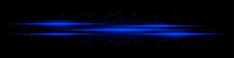 Blue light beams on black background vector