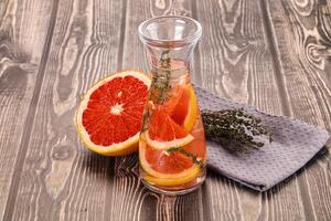 Fresh homemade orange grapefruit with mint photo