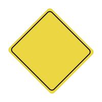 Empty yellow traffic sign on a white background vector