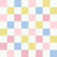 Cute spring seamess pattern checkered square tiles pastel backdrop. Beautiful abstract Easter geometric print wallpaper vector
