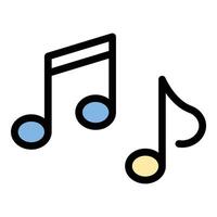 Music Icon Melodic Sound in Flat Line Color Style vector