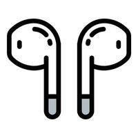Earphones Icon Personal Audio Experience in Flat Line Color Style vector