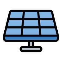 Solar Panel Icon Sustainable Energy in Flat Line Color Style vector