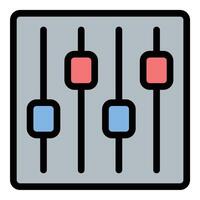 Volume Control Icon Audio Adjustment in Flat Line Color Style vector