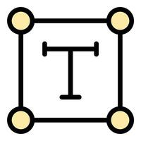 Text Tool Icon Typography Editing in Flat Line Color Style vector